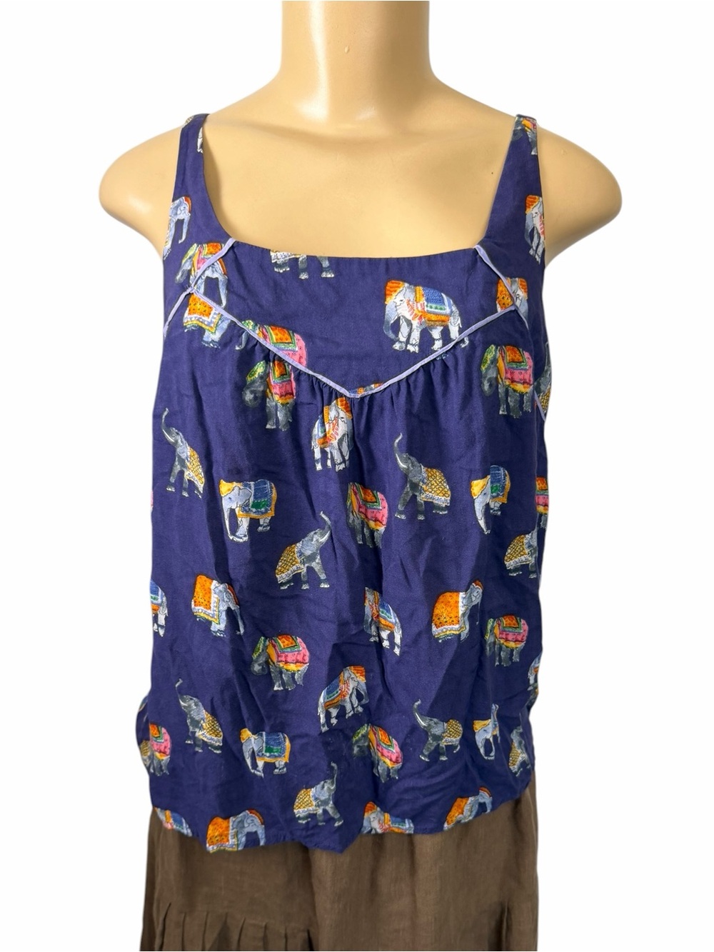 Anthropologie Maeve Elephant Print Sleeveless Top - Size Small